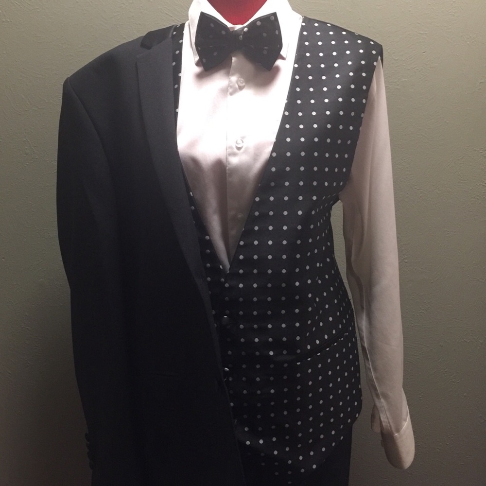 FALCONE FASHION 3PC SUIT W BOWTIE SHIRT NO…